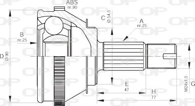 Open Parts CVJ5093.10 - Шарнірний комплект, ШРУС, приводний вал autozip.com.ua