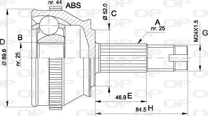 Open Parts CVJ5092.10 - Шарнірний комплект, ШРУС, приводний вал autozip.com.ua