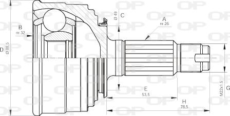 Open Parts CVJ5041.10 - Шарнірний комплект, ШРУС, приводний вал autozip.com.ua