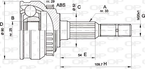 Open Parts CVJ5047.10 - Шарнірний комплект, ШРУС, приводний вал autozip.com.ua