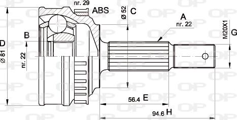 Open Parts CVJ5053.10 - Шарнірний комплект, ШРУС, приводний вал autozip.com.ua