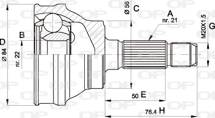 Open Parts CVJ5060.10 - Шарнірний комплект, ШРУС, приводний вал autozip.com.ua