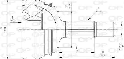 Open Parts CVJ5005.10 - Шарнірний комплект, ШРУС, приводний вал autozip.com.ua
