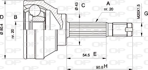 Open Parts CVJ5001.10 - Шарнірний комплект, ШРУС, приводний вал autozip.com.ua