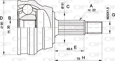 Open Parts CVJ5008.10 - Шарнірний комплект, ШРУС, приводний вал autozip.com.ua