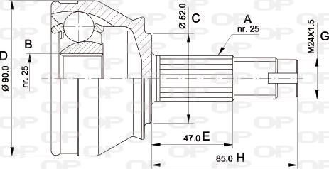 Open Parts CVJ5014.10 - Шарнірний комплект, ШРУС, приводний вал autozip.com.ua