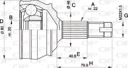 Open Parts CVJ5011.10 - Шарнірний комплект, ШРУС, приводний вал autozip.com.ua