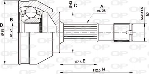 Open Parts CVJ5018.10 - Шарнірний комплект, ШРУС, приводний вал autozip.com.ua