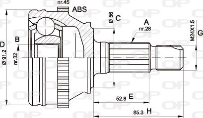 Open Parts CVJ5089.10 - Шарнірний комплект, ШРУС, приводний вал autozip.com.ua