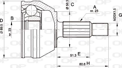 Open Parts CVJ5081.10 - Шарнірний комплект, ШРУС, приводний вал autozip.com.ua