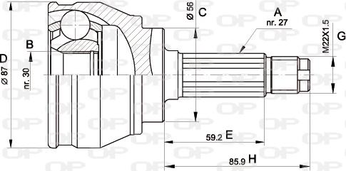 Open Parts CVJ5083.10 - Шарнірний комплект, ШРУС, приводний вал autozip.com.ua