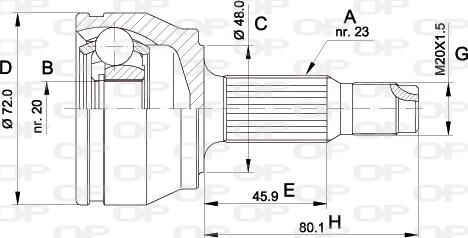 Open Parts CVJ5037.10 - Шарнірний комплект, ШРУС, приводний вал autozip.com.ua