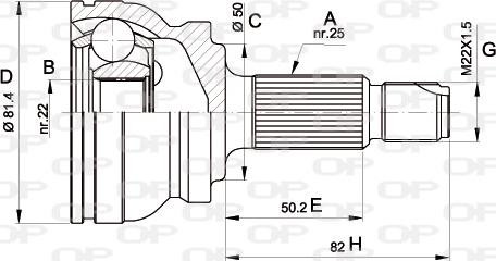 Open Parts CVJ5029.10 - Шарнірний комплект, ШРУС, приводний вал autozip.com.ua