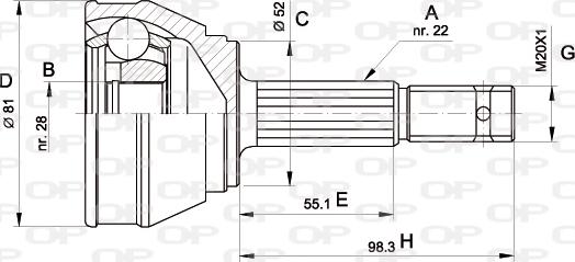 Open Parts CVJ5025.10 - Шарнірний комплект, ШРУС, приводний вал autozip.com.ua