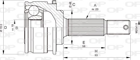 Open Parts CVJ5196.10 - Шарнірний комплект, ШРУС, приводний вал autozip.com.ua