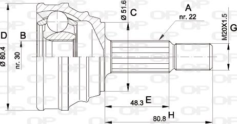 Open Parts CVJ5190.10 - Шарнірний комплект, ШРУС, приводний вал autozip.com.ua