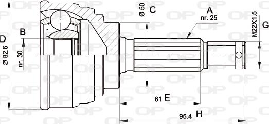 Open Parts CVJ5191.10 - Шарнірний комплект, ШРУС, приводний вал autozip.com.ua