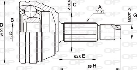 Open Parts CVJ5198.10 - Шарнірний комплект, ШРУС, приводний вал autozip.com.ua