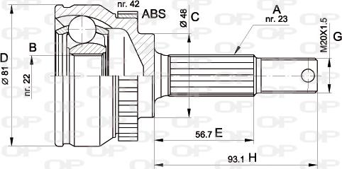 Open Parts CVJ5193.10 - Шарнірний комплект, ШРУС, приводний вал autozip.com.ua