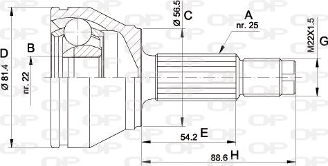 Open Parts CVJ5192.10 - Шарнірний комплект, ШРУС, приводний вал autozip.com.ua