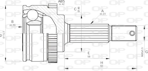 Open Parts CVJ5197.10 - Шарнірний комплект, ШРУС, приводний вал autozip.com.ua