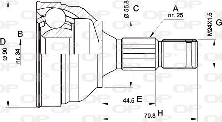 Open Parts CVJ5141.10 - Шарнірний комплект, ШРУС, приводний вал autozip.com.ua