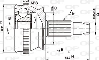 Open Parts CVJ5155.10 - Шарнірний комплект, ШРУС, приводний вал autozip.com.ua