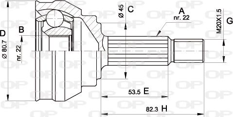 Open Parts CVJ5158.10 - Шарнірний комплект, ШРУС, приводний вал autozip.com.ua