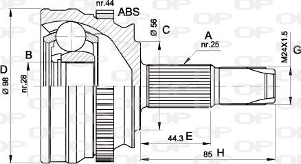 Open Parts CVJ5153.10 - Шарнірний комплект, ШРУС, приводний вал autozip.com.ua
