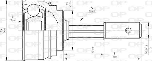 Open Parts CVJ5163.10 - Шарнірний комплект, ШРУС, приводний вал autozip.com.ua