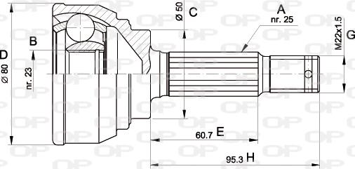 Open Parts CVJ5103.10 - Шарнірний комплект, ШРУС, приводний вал autozip.com.ua