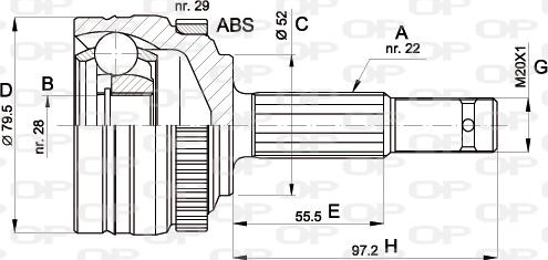 Open Parts CVJ5114.10 - Шарнірний комплект, ШРУС, приводний вал autozip.com.ua
