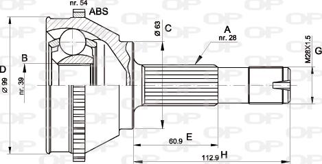 Open Parts CVJ5118.10 - Шарнірний комплект, ШРУС, приводний вал autozip.com.ua