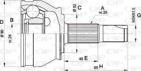 Open Parts CVJ5183.10 - Шарнірний комплект, ШРУС, приводний вал autozip.com.ua