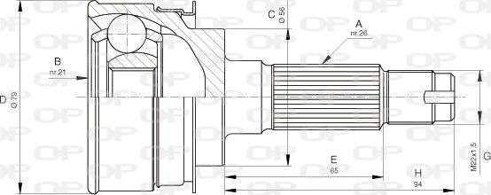 Open Parts CVJ5136.10 - Шарнірний комплект, ШРУС, приводний вал autozip.com.ua