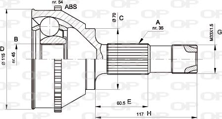 Open Parts CVJ5131.10 - Шарнірний комплект, ШРУС, приводний вал autozip.com.ua