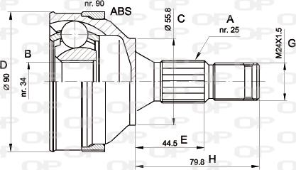 Open Parts CVJ5138.10 - Шарнірний комплект, ШРУС, приводний вал autozip.com.ua