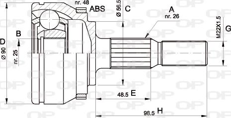 Open Parts CVJ5132.10 - Шарнірний комплект, ШРУС, приводний вал autozip.com.ua