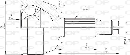 Open Parts CVJ5123.10 - Шарнірний комплект, ШРУС, приводний вал autozip.com.ua