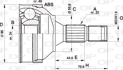 Open Parts CVJ5176.10 - Шарнірний комплект, ШРУС, приводний вал autozip.com.ua