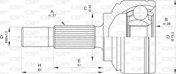 Open Parts CVJ5803.10 - Шарнірний комплект, ШРУС, приводний вал autozip.com.ua