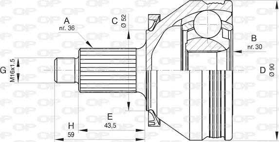 Open Parts CVJ5831.10 - Шарнірний комплект, ШРУС, приводний вал autozip.com.ua
