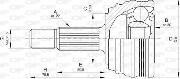 Open Parts CVJ5838.10 - Шарнірний комплект, ШРУС, приводний вал autozip.com.ua
