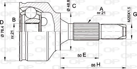 Open Parts CVJ5394.10 - Шарнірний комплект, ШРУС, приводний вал autozip.com.ua