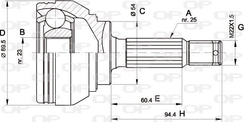 Open Parts CVJ5391.10 - Шарнірний комплект, ШРУС, приводний вал autozip.com.ua