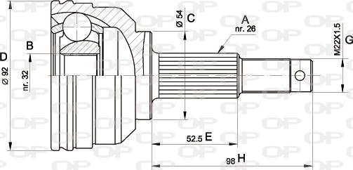 Open Parts CVJ5345.10 - Шарнірний комплект, ШРУС, приводний вал autozip.com.ua