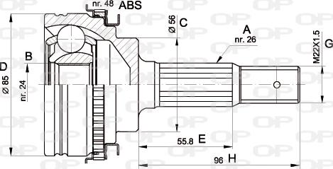 Open Parts CVJ5341.10 - Шарнірний комплект, ШРУС, приводний вал autozip.com.ua