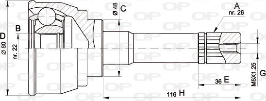 Open Parts CVJ5367.10 - Шарнірний комплект, ШРУС, приводний вал autozip.com.ua