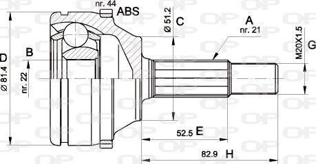 Open Parts CVJ5306.10 - Шарнірний комплект, ШРУС, приводний вал autozip.com.ua