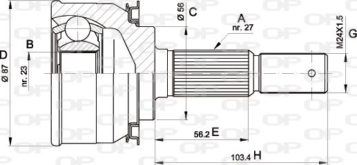 Open Parts CVJ5308.10 - Шарнірний комплект, ШРУС, приводний вал autozip.com.ua
